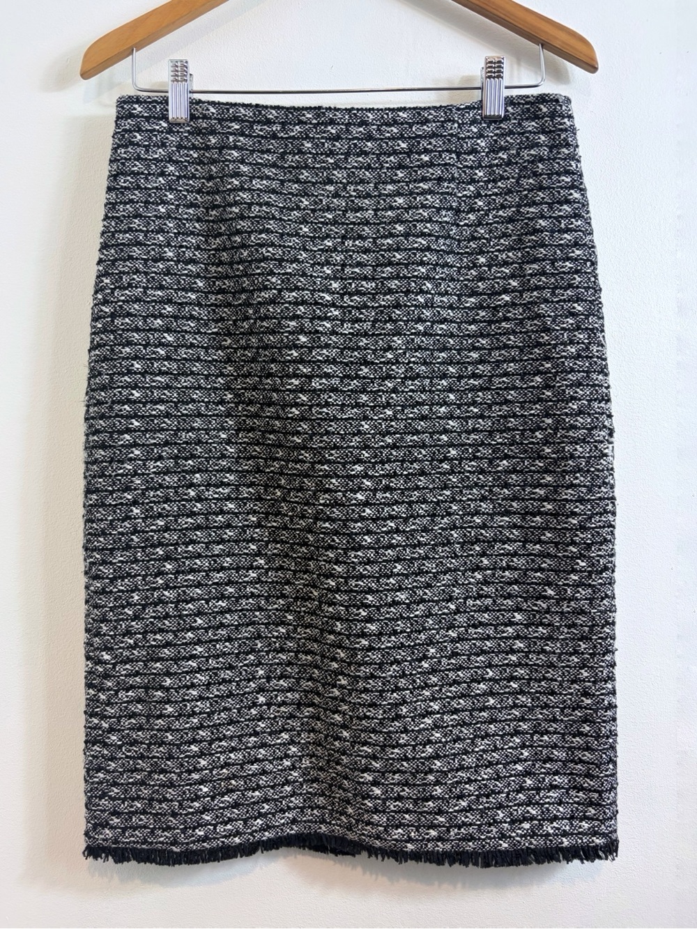 J Crew Tweed Fringe Wool Blend Skirt FLAW READ